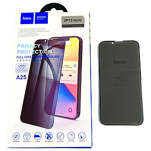 Захисне скло Hoco A25 антишпион на iPhone 13 mini (на айфон 13 міні) чорний