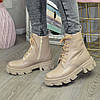 Черевики жіночі на шнурівці, натуральна шкіра кольору візон. 38 розмір, фото 3