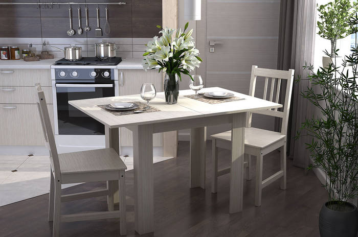 Купить Стол кухонный раскладной 60х80(120) х 75см прямые углы, цена ...