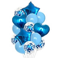 Набір повітряних кульок на день народження синій.