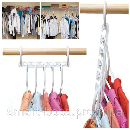 Вешалка-органайзер для одежды Wonder Hanger ( Чудо-вешалка ), цвет белый - фото 2 - id-p1573981866