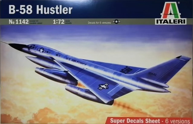 Пластикова модель 1/72 Italeri 1142 американський стратегычний бомбардувальник B-58 Hustler, фото 1