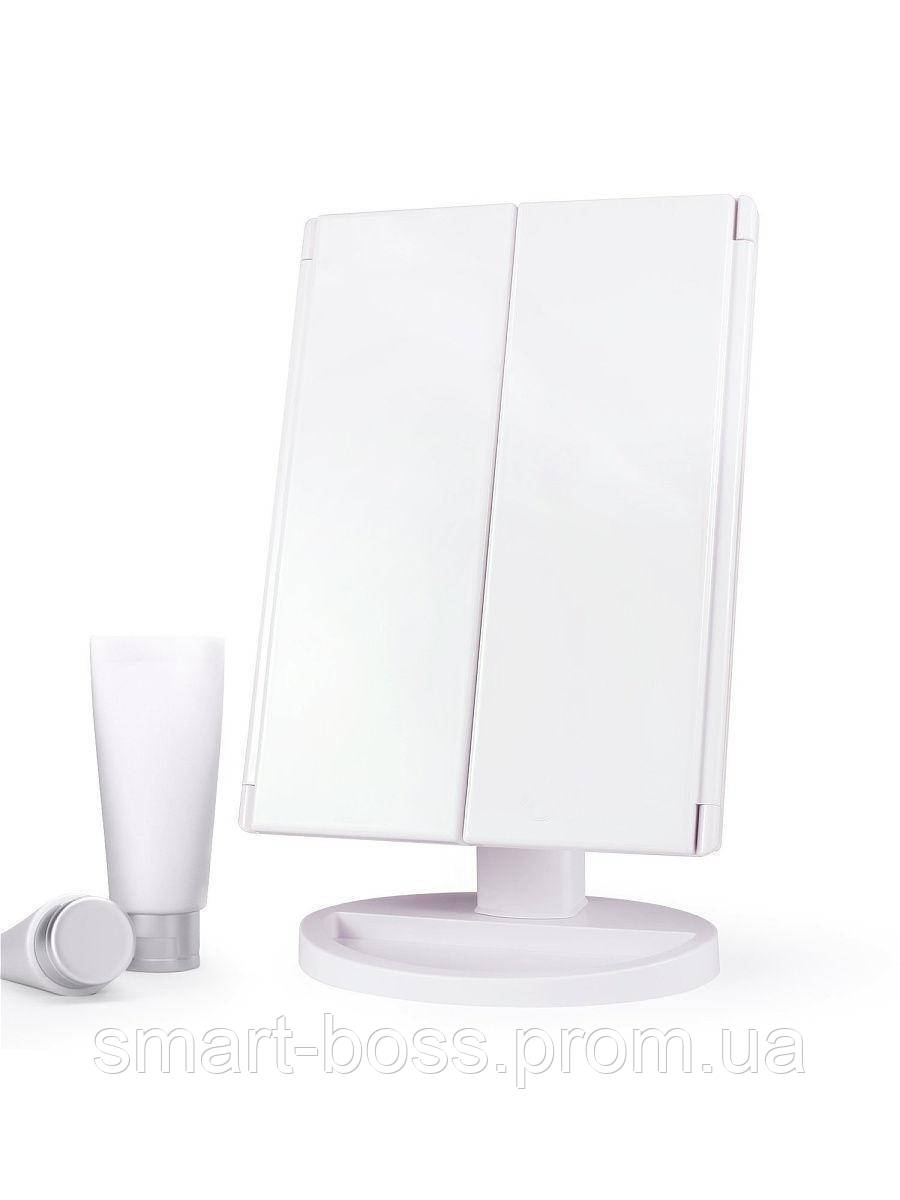 Настольное зеркало для макияжа с подсветкой раскладное , сенсорный экран, 22 LED лампы, подсветка,AS - фото 6 - id-p1573981938