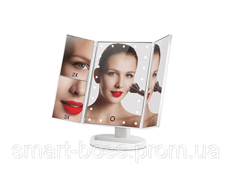 Настольное зеркало для макияжа с подсветкой раскладное , сенсорный экран, 22 LED лампы, подсветка,AS - фото 7 - id-p1573981938