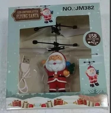 Летающая интерактивная игрушка Дед Мороз вертолёт без пульта - фото 2 - id-p1573982029