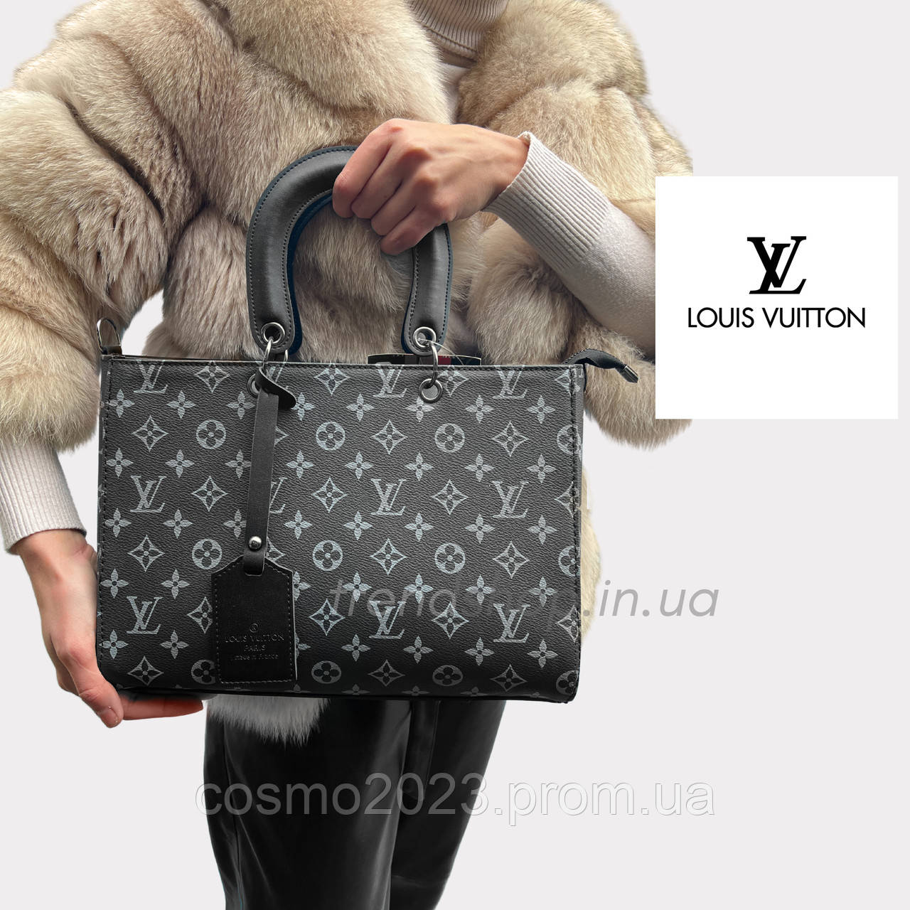 Жіноча сумка класична Louis Vuitton, Луї Вуттон, PU-шкіра, сумка, чорна