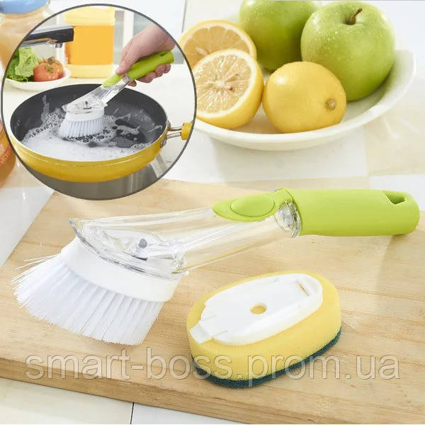 Многофункциональная щетка с дозатором для чистки посуды CLEANER BRUSH - фото 1 - id-p1573982328