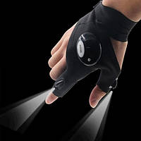 Перчатки текстильные с фонариком на пальцах hand-free light W47120