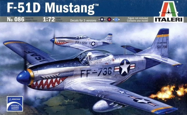Пластикова модель 1/72 italeri 086 американський винищувач F-51D Mustang