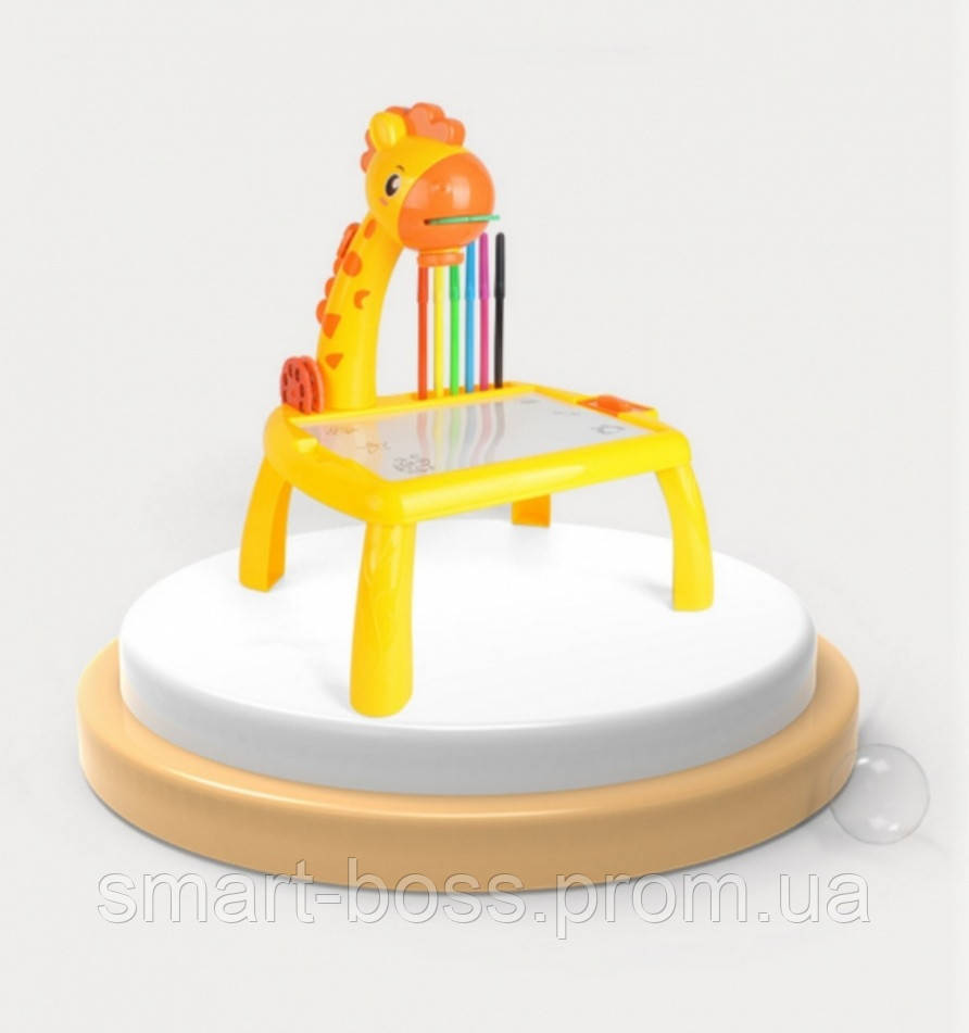 Стол проектор детский для рисования с подсветкой Желтый,столик для творчества, 24 цветных слайда. - фото 4 - id-p1573982411