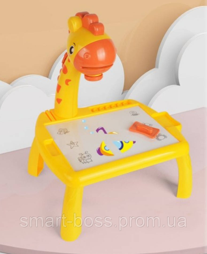 Стол проектор детский для рисования с подсветкой Желтый,столик для творчества, 24 цветных слайда. - фото 8 - id-p1573982411