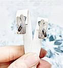 Срібні сережки жіночі з фіанітами "Айсберг" Красиві сережки срібло з камінням, фото 3