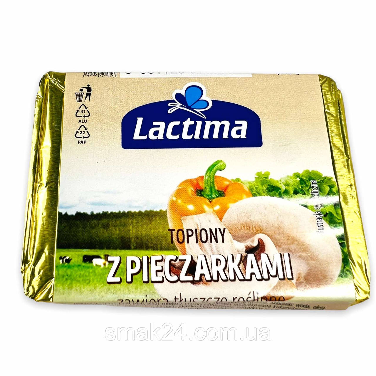 Сыр плавленый с шампиньонами Lactima z Pieczarkami 100 г Польша - фото 1 - id-p1573977365