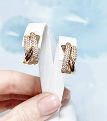 Сережки з позолотою на сріблі Айсберг