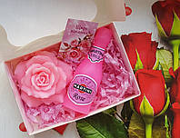 Мыло ручная работа подарки на день Матери набор "Мартини с розой"