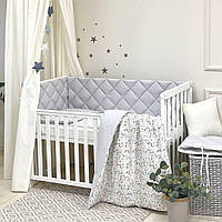 Комплект постельного белья в детскую кроватку для новорожденной девочки Baby Mix Скандинавские бутоны