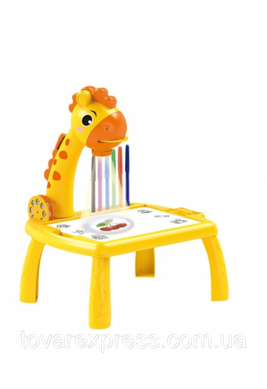 Стол проектор детский для рисования с подсветкой Желтый,столик для творчества, 24 цветных слайда,ТЕ - фото 3 - id-p1574012274