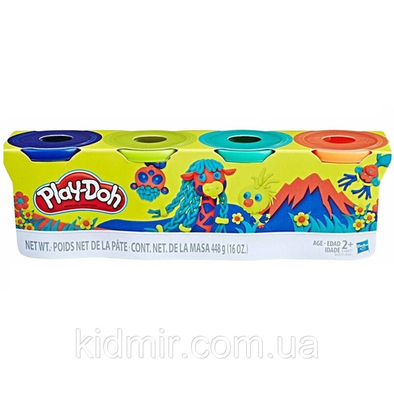 Плей-До набір пластиліну з 4 банок по 112 г. Play-Doh E4867, фото 1