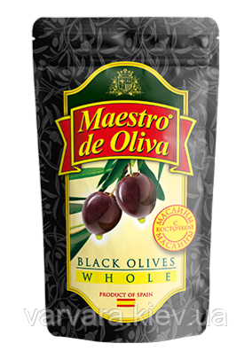 Маслины Maestro de Oliva черные с косточкой 170 гр - фото 1 - id-p1574058057