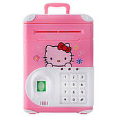 Скарбничка дитячий сейф Hello Kitty музичний з кодовим замком, на колесах