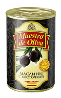 Маслины Maestro de Oliva черные с косточкой 280 гр