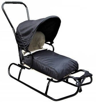 Санки з ручкою і дашком +спальним мішком