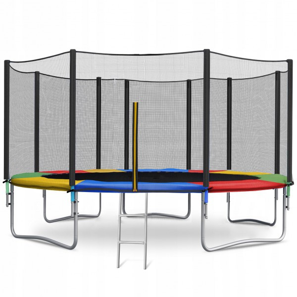 Батут Just Fun 490 см Multicolor зовнішня сітка + драбинка