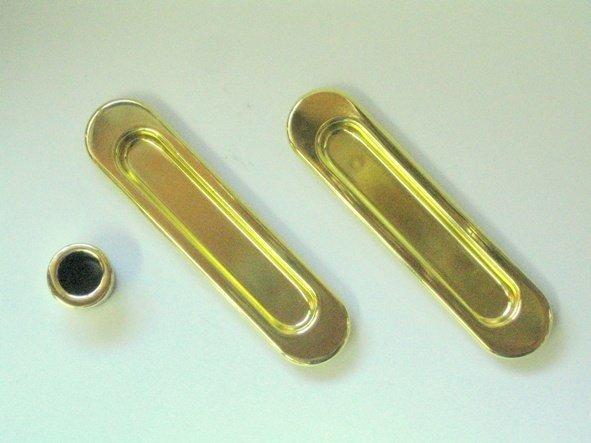 Дверна ручка купе для розсувних дверей AGB B019270010 KIT F1 Латунь полірована, фото 1