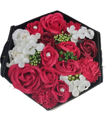 Подарочный набор роз из мыла Красные в черной коробке - фото 1 - id-p1574078340