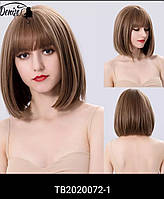 Перука каре з щелепою пряме волосся русявий