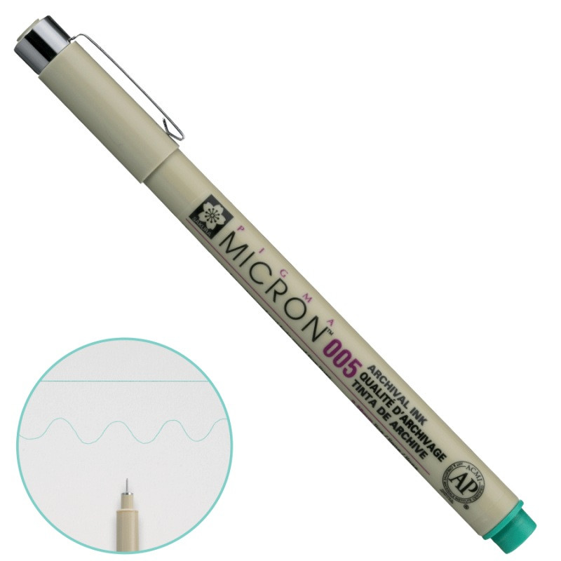 Лінер зелений Sakura PIGMA Micron 0,2 мм XSDK005#29, 318434, фото 1