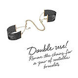 Наручники Bijoux Indiscrets Desir Metallique Handcuffs - Black, металеві, стильні браслети SO2663, фото 6
