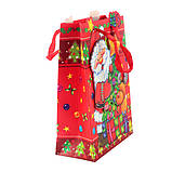 Пакет паперовий "Christmas" дід мороз і олень, 18 х 8 х 24 см, фото 2