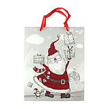 Пакет паперовий "Santa Claus з подарунками" 26 x 32 см, фото 2