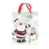 Пакет паперовий "Santa Claus та сніговик" 26 x 32 см, фото 2
