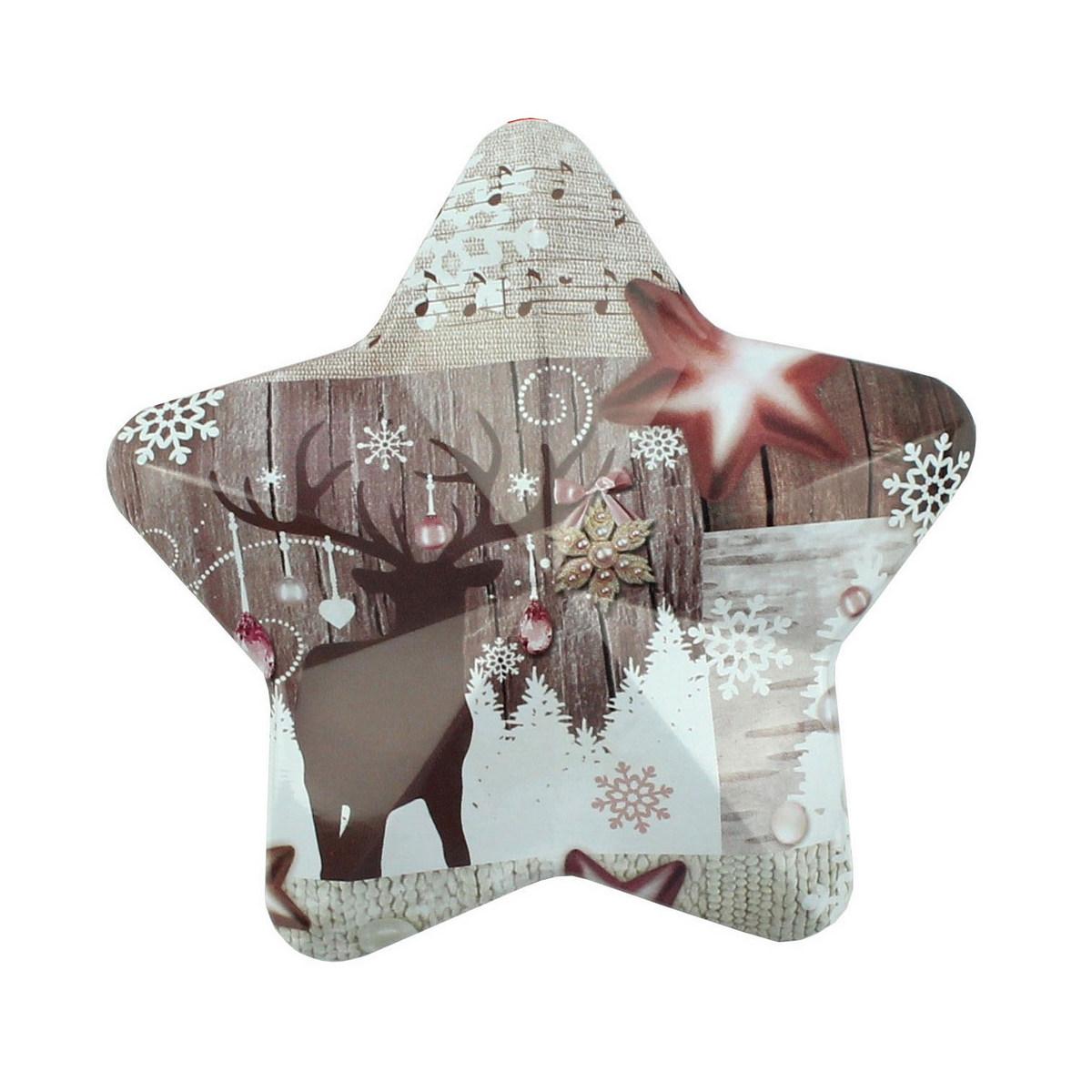 Коробка подарункова ООТВ у формі зірки "Олень" 10 х 9,5 см, фото 1