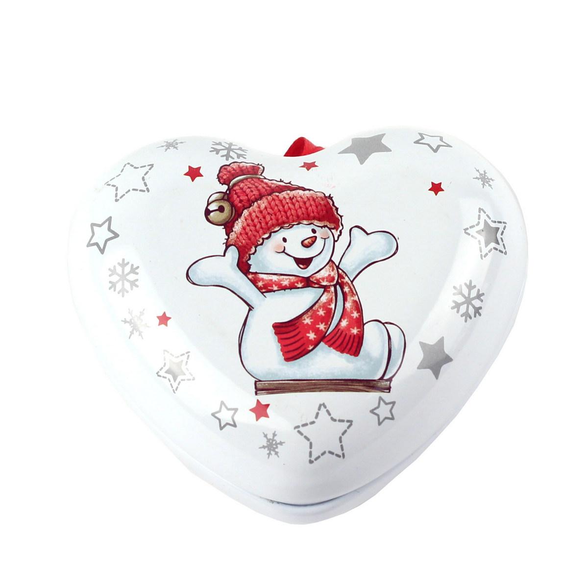 Коробка-серце "Сніговик" 9 x 8 см, фото 1