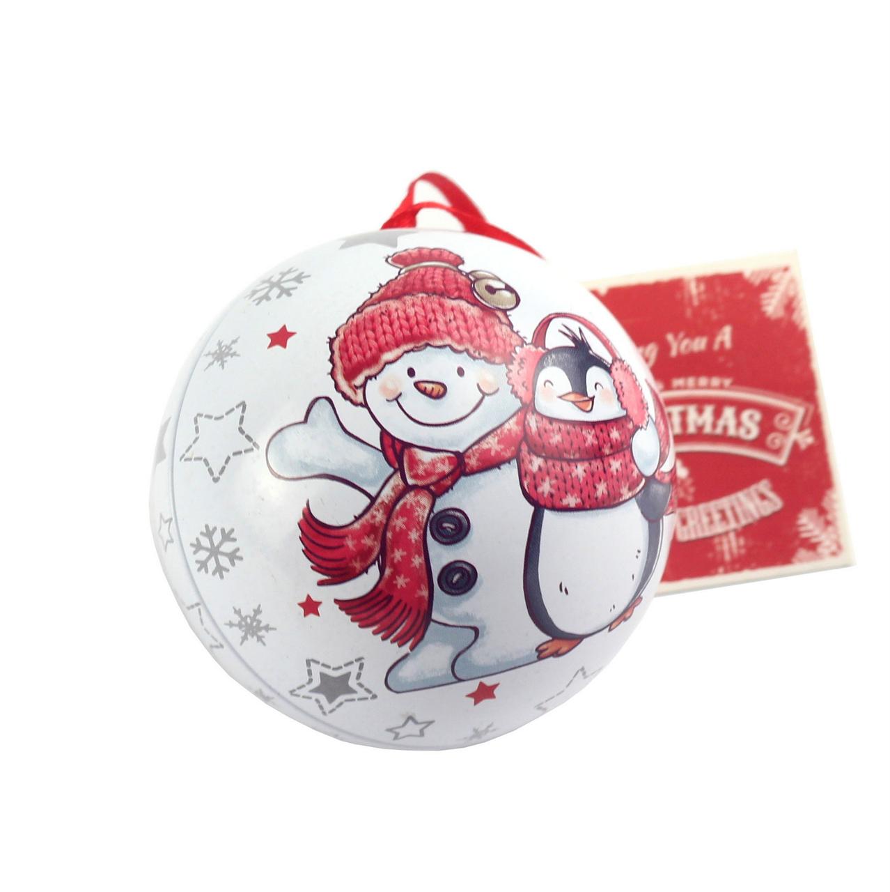 Коробка-куля "Сніговик і пінгвін", фото 1