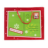 Пакет паперовий "Christmas" 32 х 26 см, червоно-зелений, фото 2