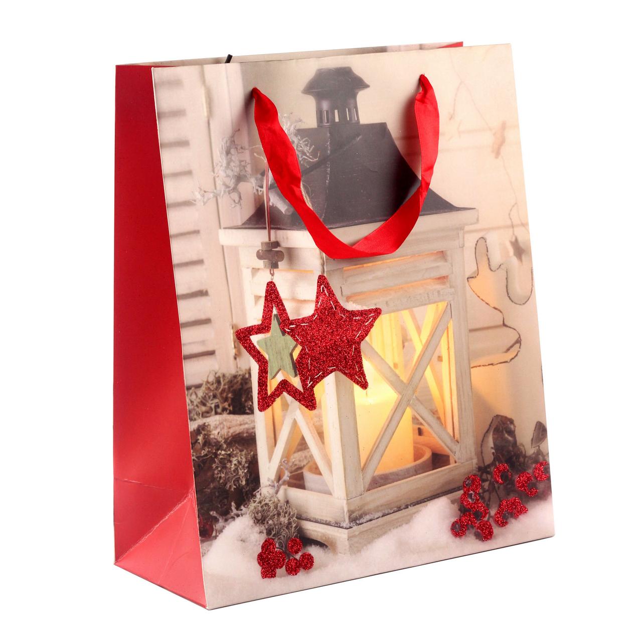Пакет паперовий "Warm Christmas" 26 х 32 см, фото 1