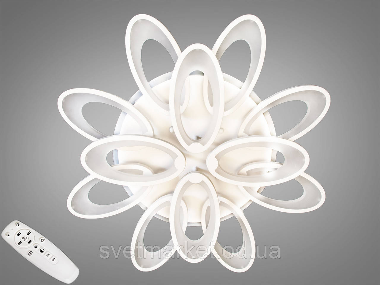 LED-люстра з димером і RGB-підсвіткою 1673/8+4WH LED RGB dimmer