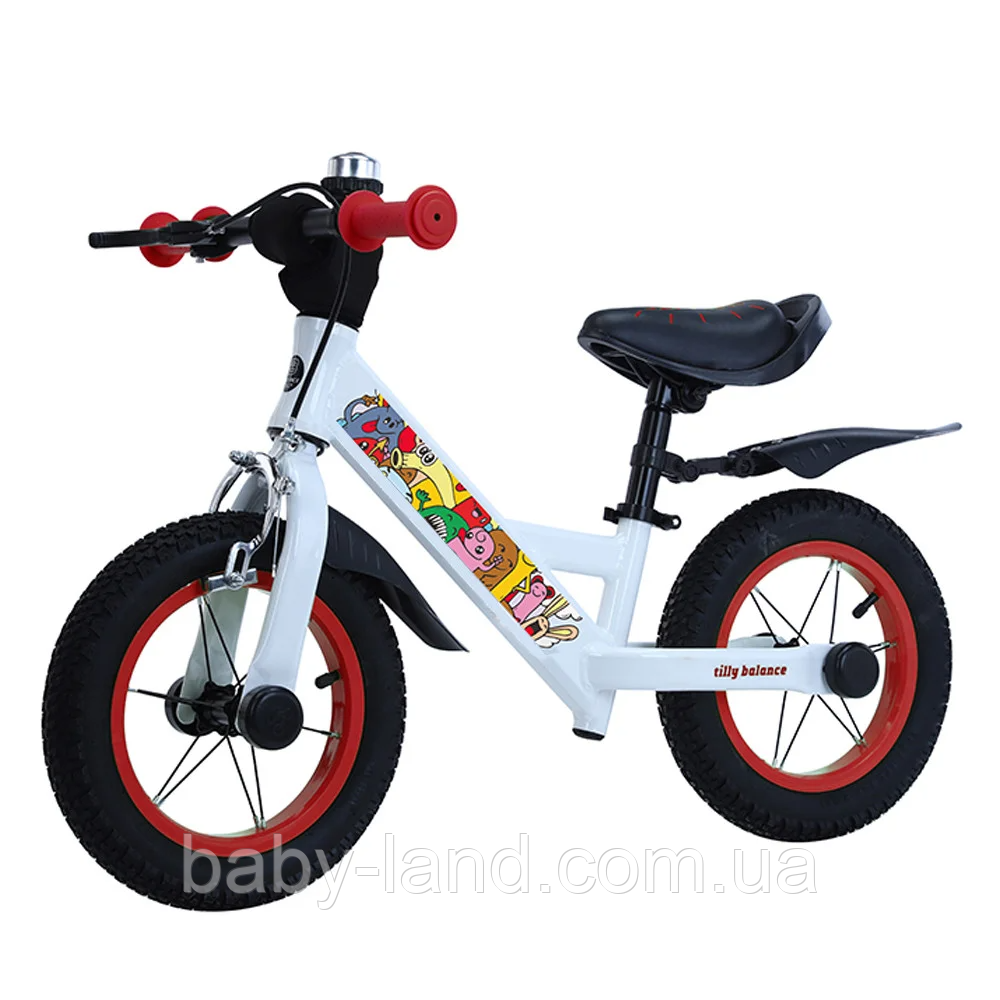 Біговел велобіг дитячий алюмінієвий на надувних колесах Animate 12 дюймів BALANCE TILLY T-212526 Червоний