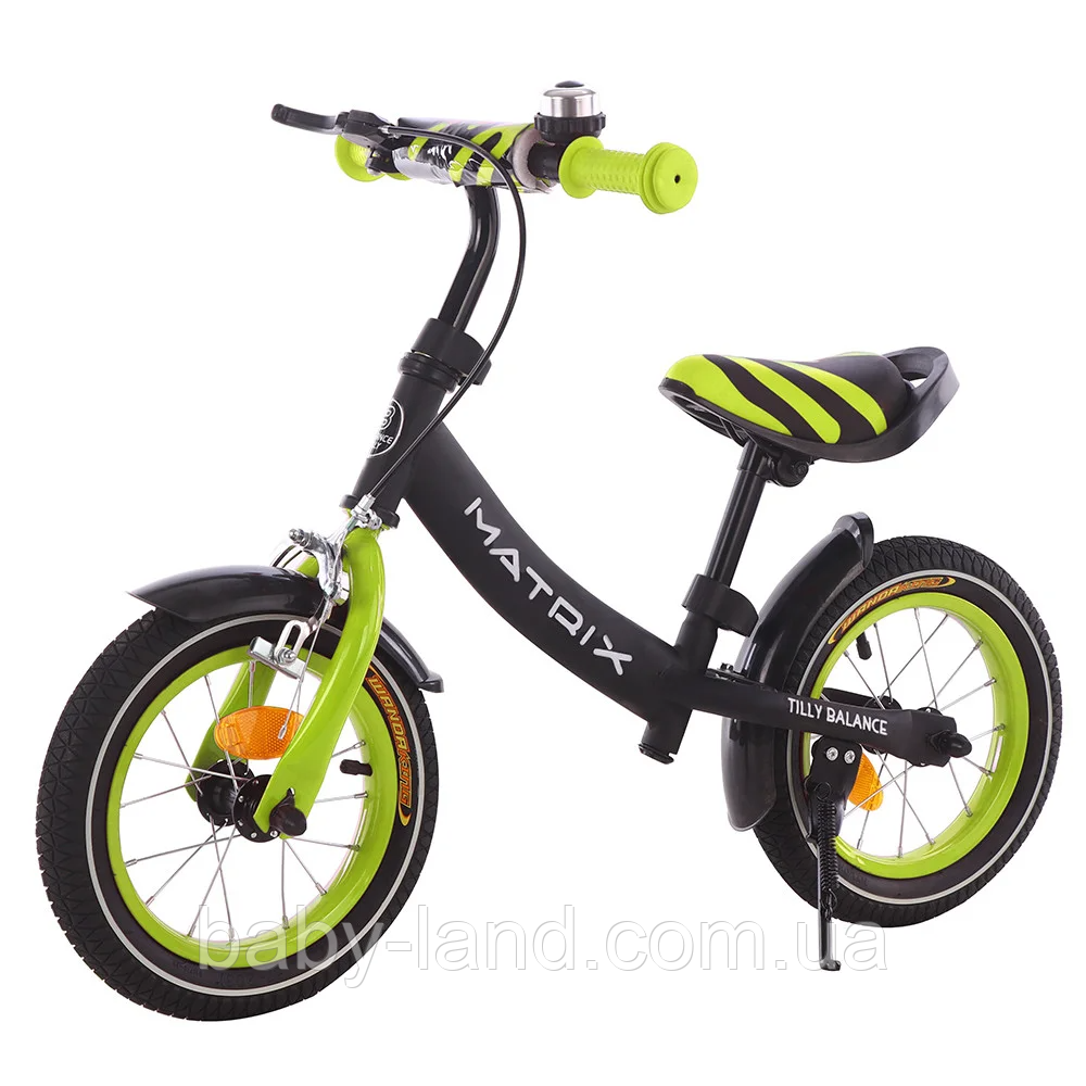 Біговел велобіг дитячий Сталева рама надувні колеса 12 дюймів Matrix T-21259 Зелений