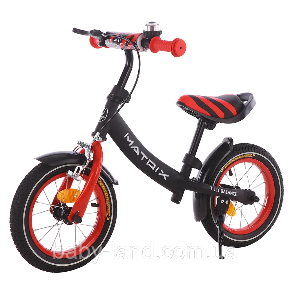 Біговел велобіг дитячий Сталева рама надувні колеса 12 дюймів Matrix T-21259 Червоний