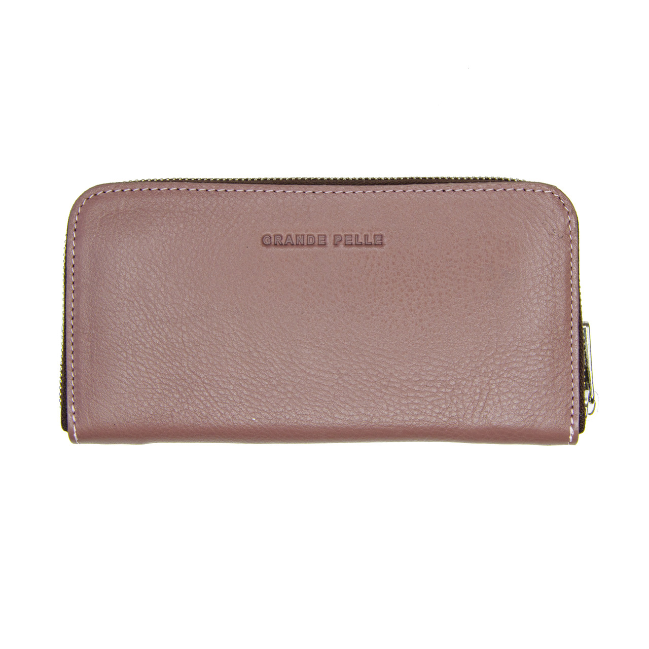 Портмоне на блискавці Grande Pelle Serpente 200х105 мм глянцева шкіра фрез