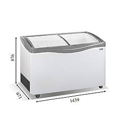 VENUS NL 46 (434л) Морозильна скриня з гнутим розсувним стеклом CRYSTAL S. A. Греція