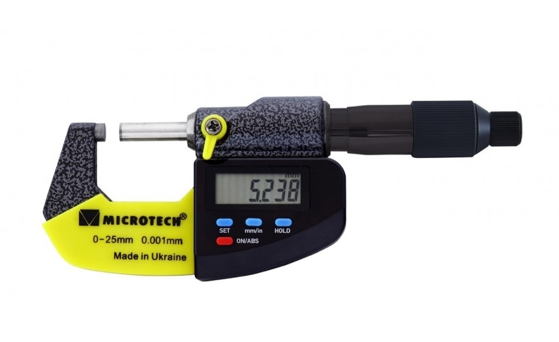 Микрометр цифровий з фрикціоном МІКРОТЕХ МКЦ-25 кл.2 (±0,004) IP65, фото 1