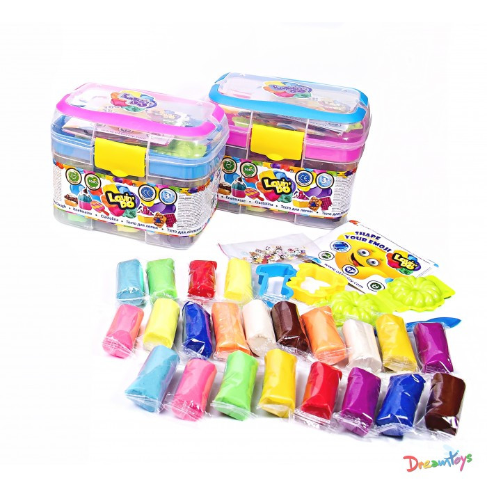 Набор теста для лепки "Шкатулка Кирпичик", в пл. контейнере 15*8*12см, TM LovinDo (12шт)