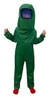 Дитячий карнавальний костюм Серед нас Амонг ас Among us з рюкзаком на зростання 100-130 см, зелений