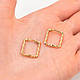 Сережки Xuping лимонна позолота, квадратики, без каменів 370860, фото 3